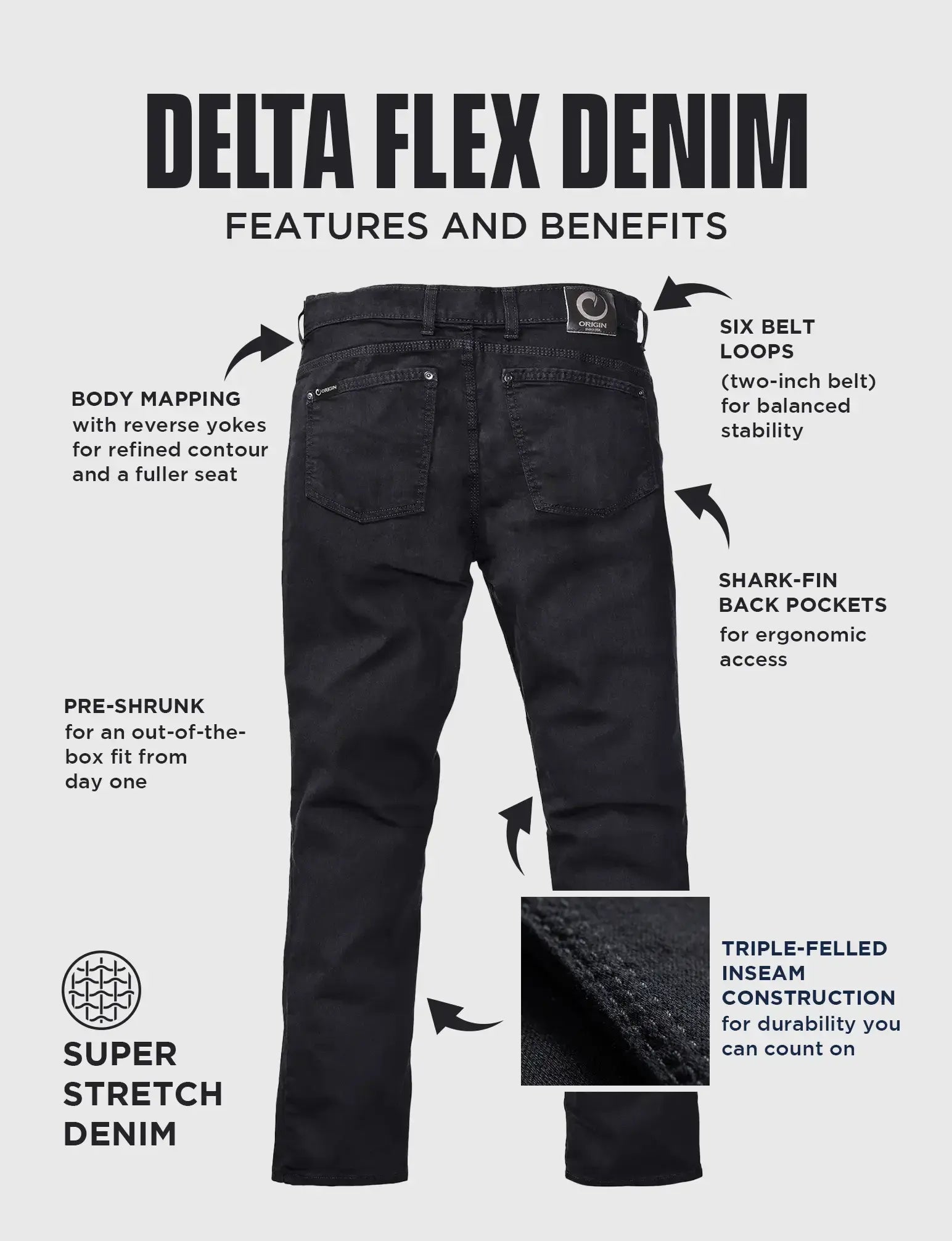 DELTA FLEX JEANS - STRAIGHT - BLACK - Image 2